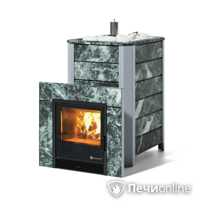 Дровяная печь-каменка ИзиСтим Ялта 35К (Змеевик), AISI430 в Балашихе